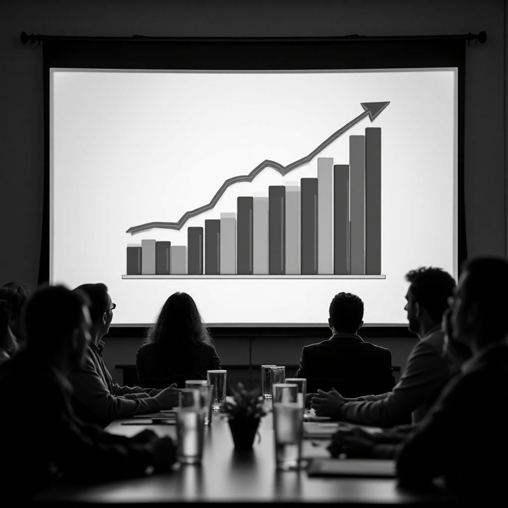 Gráficos de crecimiento de una startup tecnológica